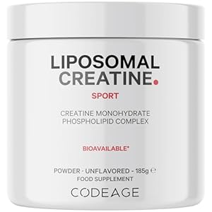 Codeage Liposomal Creatine Monohydrate Powder – 3000mg per Serving, Unflavoured, 60 Servings – Pre & Post Workout Supplement – 2-Month Supply