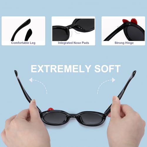 Kids Sunglasses, Polarized Sunglasses for Toddler, Cute Cat Eye Baby Sunnies for Girls Boys UV4004