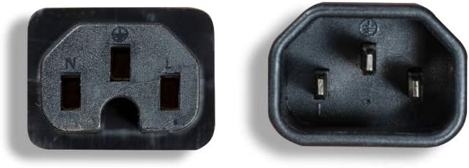 Best Cablelera AC Extension Power Cord, IEC320 C14 to IEC320 C15, 14 AWG, 15A, 250V (ZWACDEAE-06)