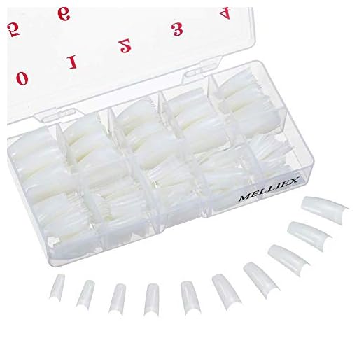MELLIEX 500 Piezas Uñas Falsas Puntas de Uñas Artificiales Acrílico Natural Francesas Uñas Falsas con Caja para Mujeres Niñas