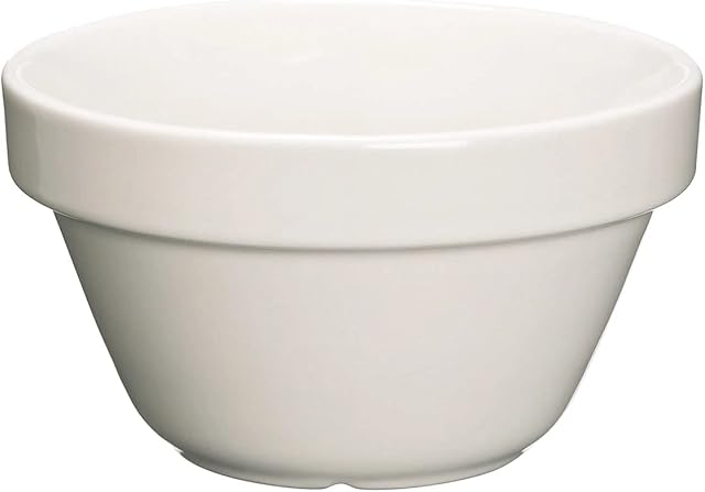 KitchenCraft Home Made Pudding Basin / Serving Bowl, Ceramic, White, Medium (600 ml)