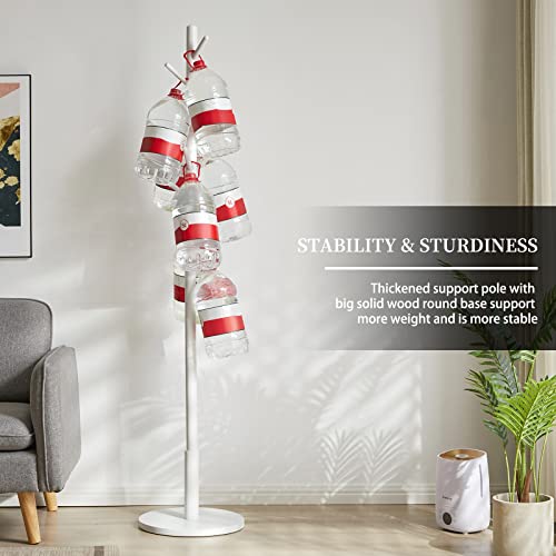 Aibiju Standing Coat Rack Stand With 8 Hooks And 3 Height Options, Wood Kids Coat Tree With Sturdy Round Base, Small Hall Tree Coat Rack White Yd-1009 #TOP6