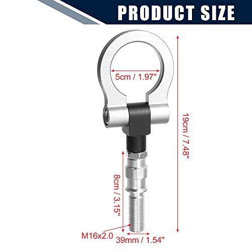 X Autohaux Silver Tone Aluminum Alloy Round Front Rear Bumper Trailer Ring Eye Towing Tow Hook Screw For Mazda 3 2004-2009 #TOP2