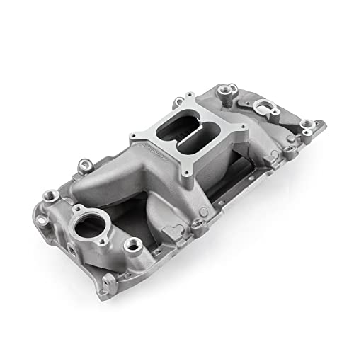 Speedmaster 1-147-019 Compatible with Chevy BBC 454 Oval Port MID-AIR MidRise Aluminum Intake Manifold [Satin]