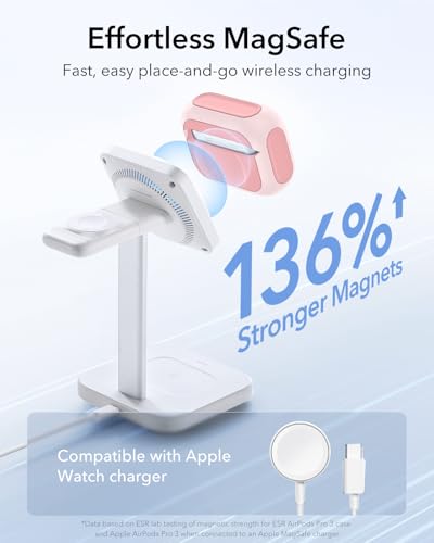 Image of ESR for AirPods Pro 3 Case, Compatible with AirPods Pro Case 3rd Generation (2025), Compatible with MagSafe, Full Drop Protection Cover with Lanyard, Pink