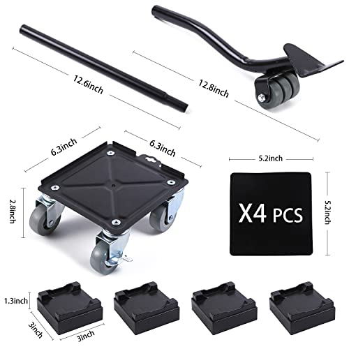 Kavlium Furniture Dolly,Furniture Movers With 4 Wheels 360° Rotation,Carbon Steel Panel Heavy Duty Dolly,Furniture Lifter Mover Tool Set,Maximum Load 2000 Lbs(6.3In*6.3In) #TOP1