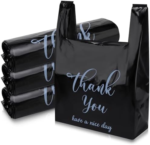 200 Pcs Thank You Bags Large T Shirt Bags Plastic