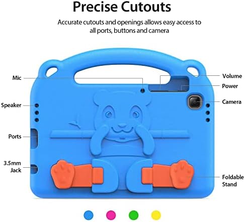 DUZZONA Kids Case for Samsung Galaxy Tab A7 Lite 8.7 Inch 2021(SM-T220/T225/T227),Lightweight Shockproof Case with Shoulder Strap, Handle Kickstand Case for Tab A7 Lite, Blue