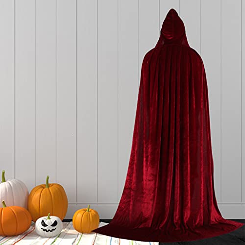 yotijay Capa com capuz Steampunk Cosplay medieval de para capa de Halloween unissex, Vinho vermelho,