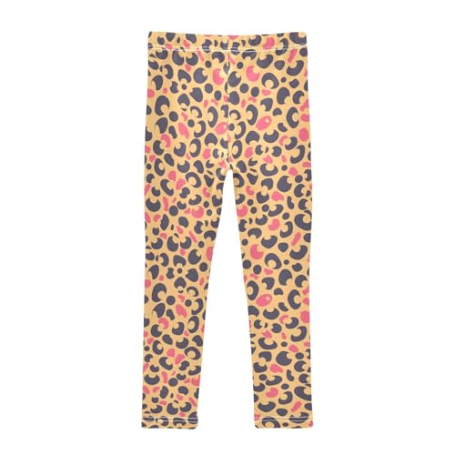 KLL Leopard Print Toddler Girls Athletic Leggings Soft Full Length Lounge Pants Gym2