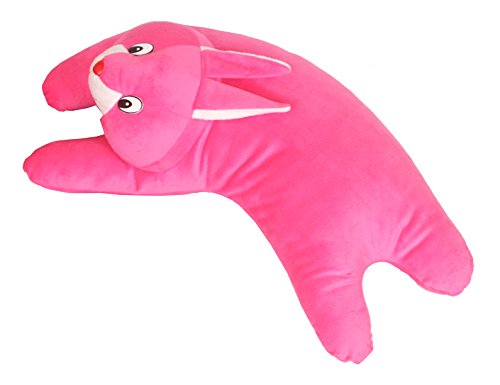 Image of Tickles Rabbit Soft Stuffed Plush Animal Bolster Pillow Cushion for Boys & Girls Sofa Room Decor Birthday Gift (Size: 48 cm Color: Pink)