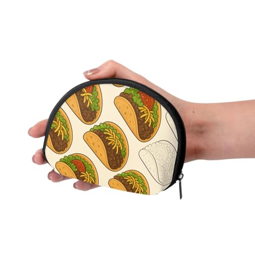 Portable Coin Purse Mexican Taco Pattern Mini Zippered Money Pouch Card Holder3