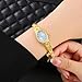 GOODLIYA Luxury Watches for Women Gold Small Vintage Bracelet Elegant Oval Dial Fashion Quartz Wrist Watch (Gold White)