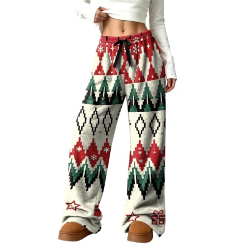 Wide Leg Pants for Women Baggy Christmas Pattern Flannel Casual Pants | Low Waisted, Open Bottom, Christmas Halloween, Loose Fit, Comfy, Soft, Pj Bottoms, Daily, Home, Lounge, Winter - image 6