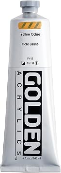 5 Oz Heavy Body Acrylic Color Paints Color Yellow Ochre