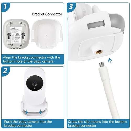 Suporte de monitor de bebé compatível com VTech VM819, suporte flexível para câmara de bebé