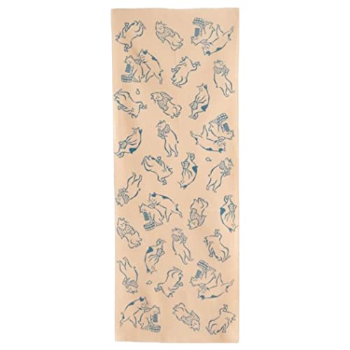 かまわぬ 注染 手ぬぐい 猫の湯 ひのき色 日本製 サイズ:33cm×90cm 綿100% 総理 ( 縁起 / 置物 ・ 生き物 )