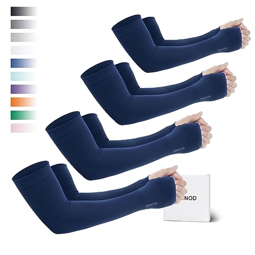 Sun Protection Cooling Arm Sleeves with Thumb Holes - Gardening Outdoors Sports Workouts Sunscreen Arm Sleeves