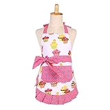 Cotton Aprons for 2-5 years Kid Girls, Cupcake Pattern Apron for Children, Great for Daughters...