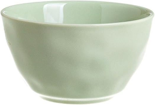 Light luxury cream solid color ceramic bowl and plate set, household platter combination tableware - 4.5 inch hand-kneaded bowl - milk green