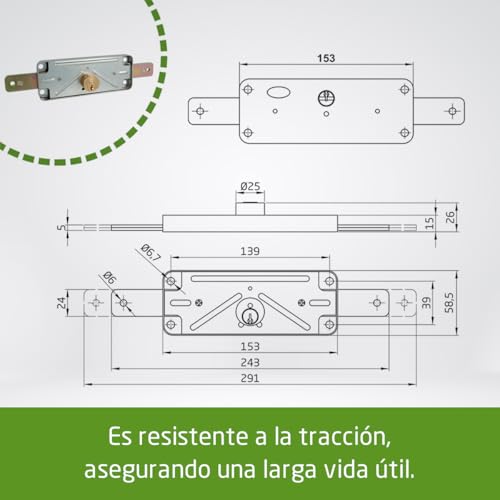 Miniatura 6 de Amig - Cerradura Metálica Para Cierres De Persianas Metálicas Enrollables Mod. 642 - Cilindro: 15 Mm - Incluye 3 Llaves De Latón Niqueladas - En Acero Zincado