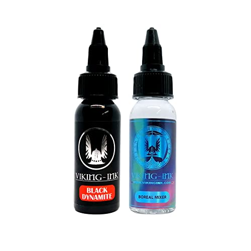 Tinta para Tatuajes Vegan Black Dynamite y Boreal Mixer 1oz