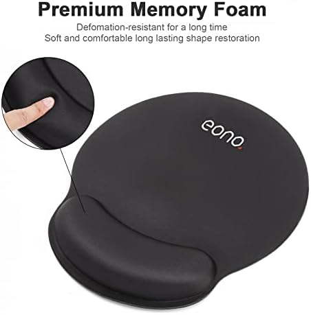 Amazon Brand - Eono Mouse Mat, Ergonomic Mouse Pad with Wrist Support, Non-Slip Rubber Base Mouse Mat Waterproof Keyboard Wrist Rest Mat for Laptop, Computer, PC Office,Home
