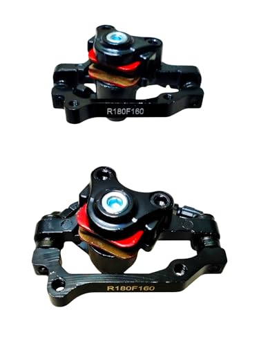 Image of Universal F180 R160 Mechanical Disc Brake Caliper Set - Front /Rear Compatible | Aluminum Alloy Bicycle Disc Brake for MTB, Road & Folding Cycles (Black) 2 piece