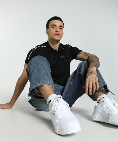 Image of PUMA Cotton Regular Fit Mens Black T-Shirt
