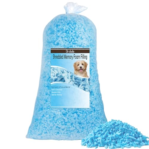 DR.DUDU 2.5lbs Bean Bag Filler Foam, Shredded Gel Memory Foam Filling, Premium Soft and Comfortable Pillow Stuffing Foam for Couch Cushion Dog Bed Chair Arts Crafts Stuffed Animal