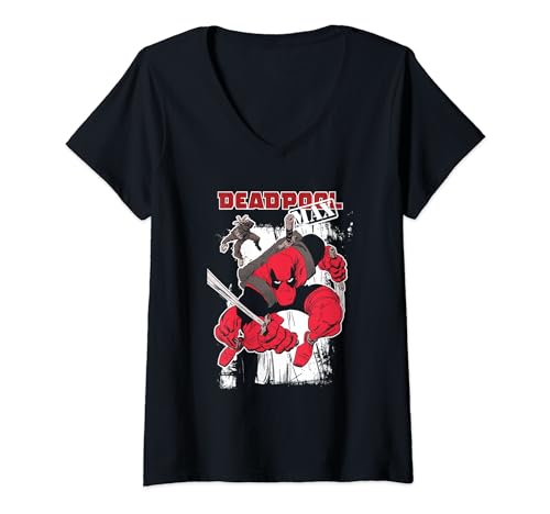 Image of Womens Deadpool Max V-Neck T-Shirt
