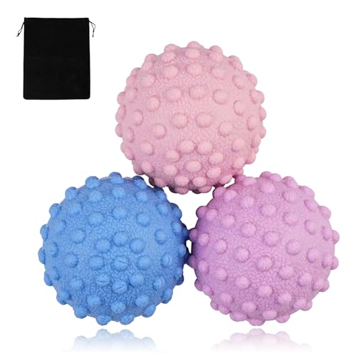 Image of WOVTE Massage Lacrosse Ball Set for Sore Muscles, Shoulders, Neck, Back, Foot, Body, Deep Tissue, Trigger Point, Muscle Knots, Yoga and Myofascial Release