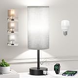 Grey Bedside Lamp thumbnail 1
