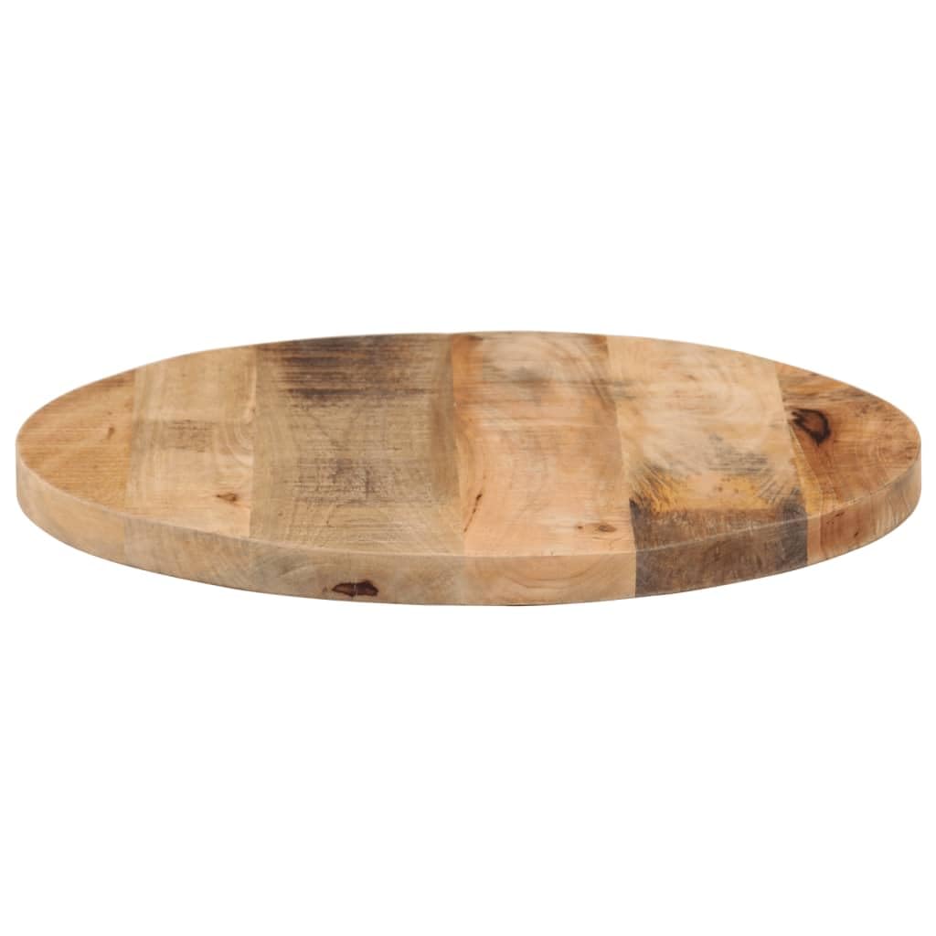 Tablero de mesa de madera de mango, 40 cm, redondo, 3,8 cm de grosor, de madera maciza rústica, acabado natural, resistente y fácil de limpiar, para comedor, cocina, bistró, mesa de jardín