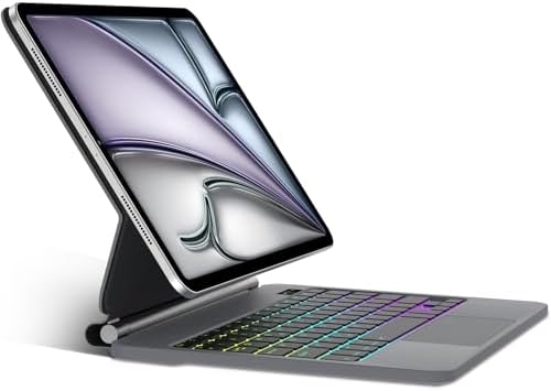 SENGBIRCH Magic toetsenbord met hoes voor iPad Air 11 (M2) 2024 - Duitse QWERTZ lay-out achtergrondverlichting multi-trackpad Keyboard voor iPad Pro 11 inch 4e/3./2./1
