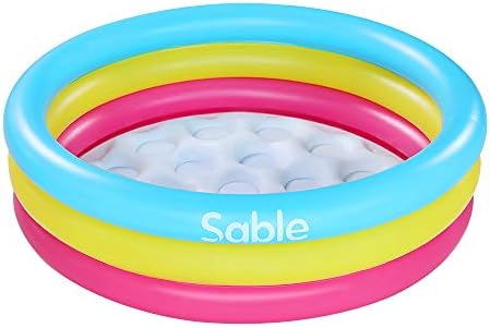 Sable Kiddie Pool Inflatable Pool Kids Water Sports with Two Air Nozzles, 33.9" x 9.8"
