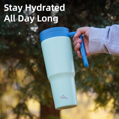 Image of Konokyo 40 oz Tumbler with Handle and Straw, Insulated Water Bottle
