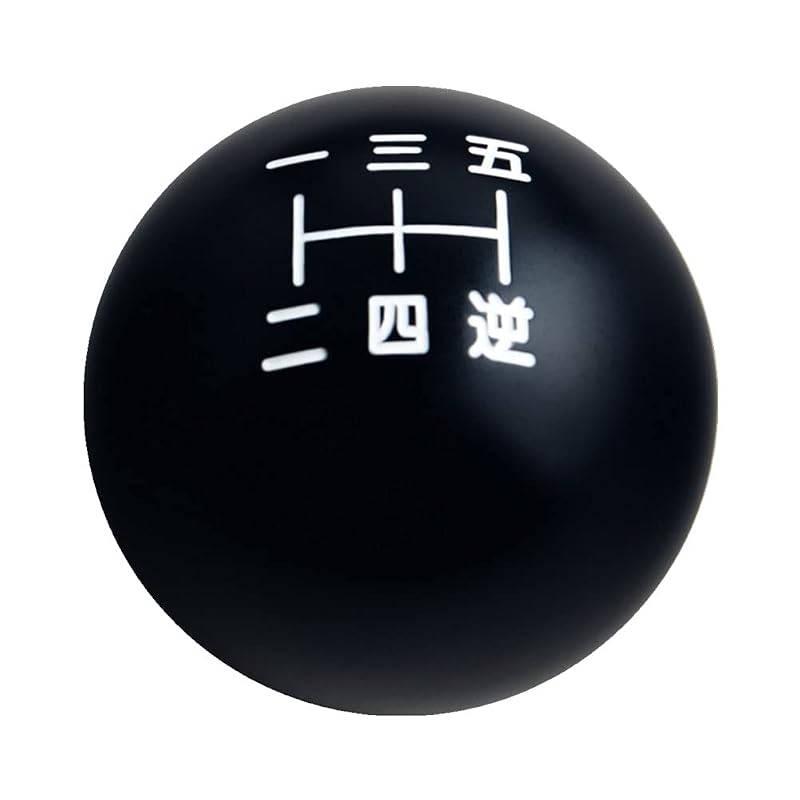 Manopla de Câmbio Manual DEWHEL Japonesa Preta com Inlay Branco, 5 Marchas, 200 g, Alumínio, M12x1.25