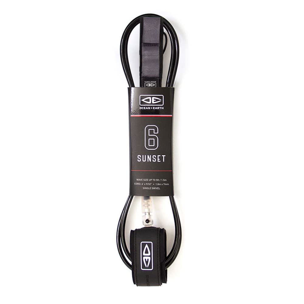 Ocean and Earth Sunset Moulded Surf Leash 7 feet Black