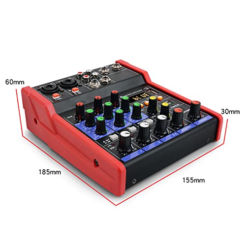 Ficha técnica DDNGEJ Mezclador de DJ Profesional de 4 Canales con Bluetooth Grabación USB Ordenador doméstico Pequeña Tarjeta de Sonido en Vivo Mezclador de Audio con Reverberación para Party Studio - Fernando Cortés