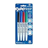 Expo Vis-a-Vis Wet-Erase Marker, Fine Point, 4-Color Set (SAN16074)