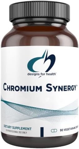 Designs for Health Chromium Synergy - Non-GMO Chromium Nicotinate Glycinate Chelate Supplement with Vanadium, Vitamin D, Manganese, Zinc + Taurine - Cinnamon Powder Base (90 Capsules)
