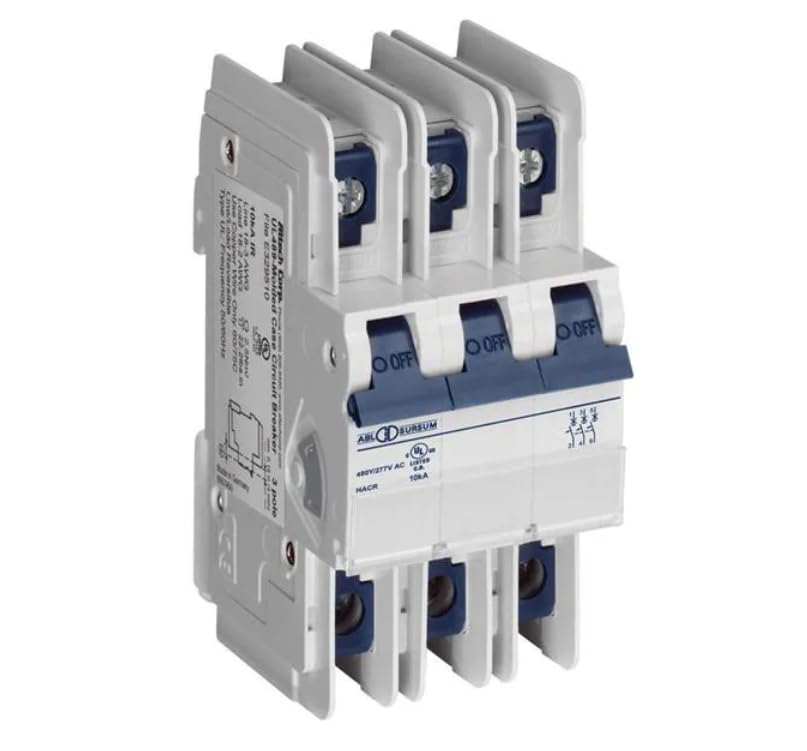 3C05UL, Circuit Breaker, Thermal, .05A, DIN, 3 Pole, 480Y/277VAC, Ring Tongue, UL Series