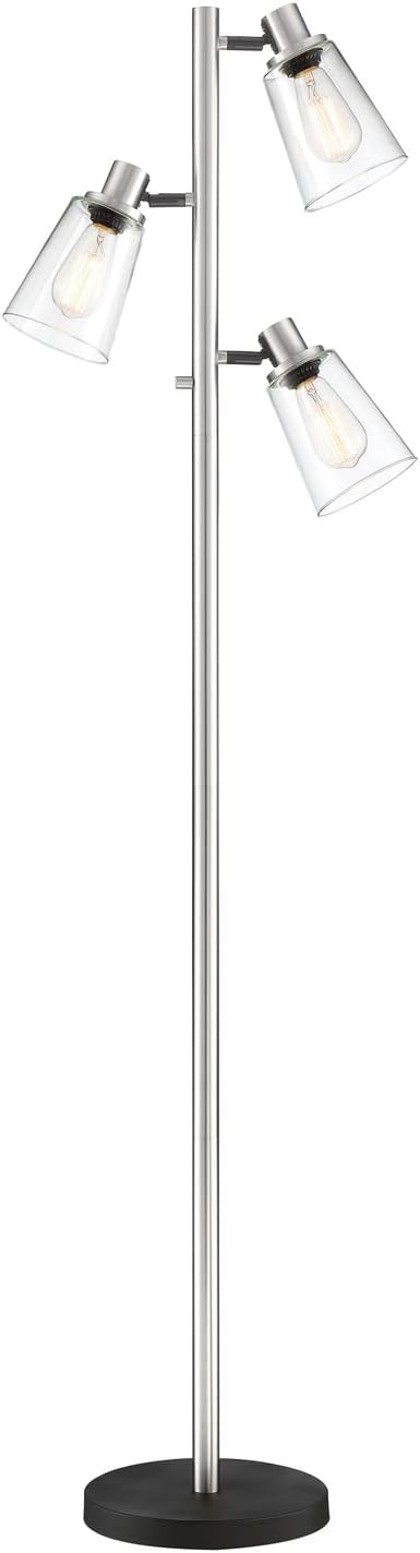 Lite Source Colinton 67 1/2" Brushed Nickel 3-Light Metal Floor Lamp