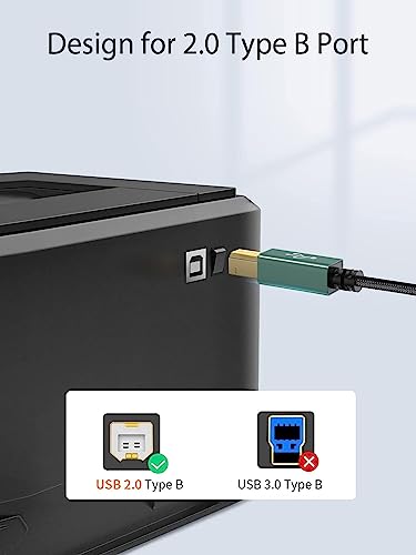 CableCreation USB C to Printer Cable 6.6 FT, MIDI Cable, USB Type B to Type C Printer Cord for MacBook Pro/Air, USB B to USB C Cable for Yamaha Casio Digital Piano MIDI Keyboard DJ Controller, Green