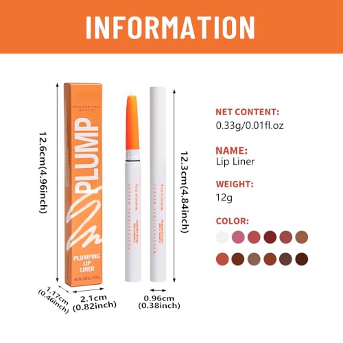 Image of Retractable Lip Liner Pencil for Shaping & Sculpting Lips,Creamy Matte Gel Crayon Lip Liner Pencil delineador de labios,Long Lasting Waterproof Lipstick LipLiner (01#, 1 Count (Pack of 1))