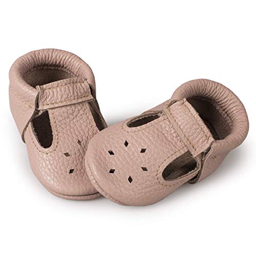 LittleBeMocs T-Strap Baby Moccasins (Italian Leather) Soft Sole Shoes for Boys and Girls | Infants, Babies, Toddlers (Tourmaline, Numeric_1_Point_5) by Littlebeemocs - Used condition - US$11.74