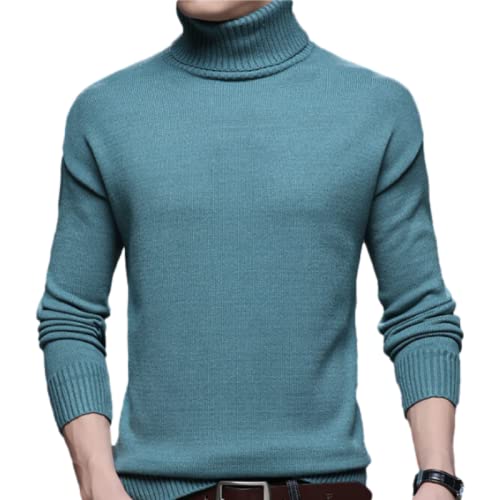 Suéter de Punto para Hombre, Jersey Ajustado, Cuello Alto, Color sólido, Top Sencillo, Manga Larga, Moda, cómodo, Informal, de Negocios XL Cover