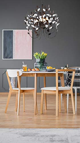 Chandeliers Crystals And Bronze Leaves Farmhouse Vintage Industrial 4-Light Indoor Pendant Lighting Copper Leaf Hanging Lamp Ceiling Light Fixtures For Dining Rooms Living Room Bedrooms Porch Kitchen #TOP4