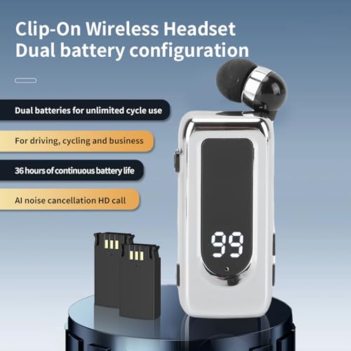 Auriculares Bluetooth 5.4 Yoidesu Retráctiles Plateados miniatura 6